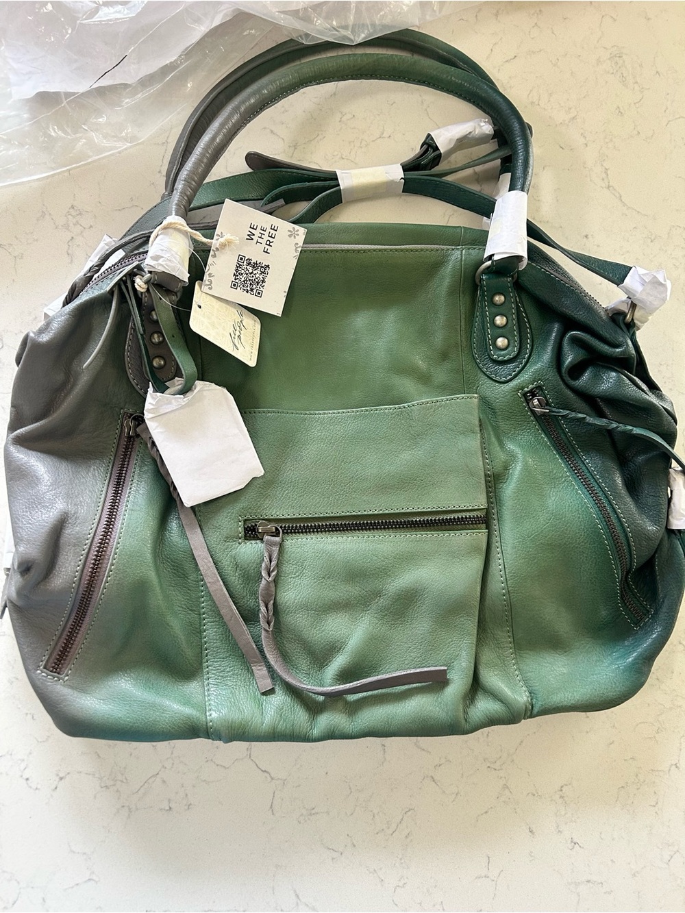 ❌SOLD❌ NWT We The Free Ombre Emerson Tote w/ Micro Emerson, Charms, Scarves - Picture 16 of 16